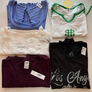 Lot of 5 New Top T-Shirts Pink Old Navy Bundle